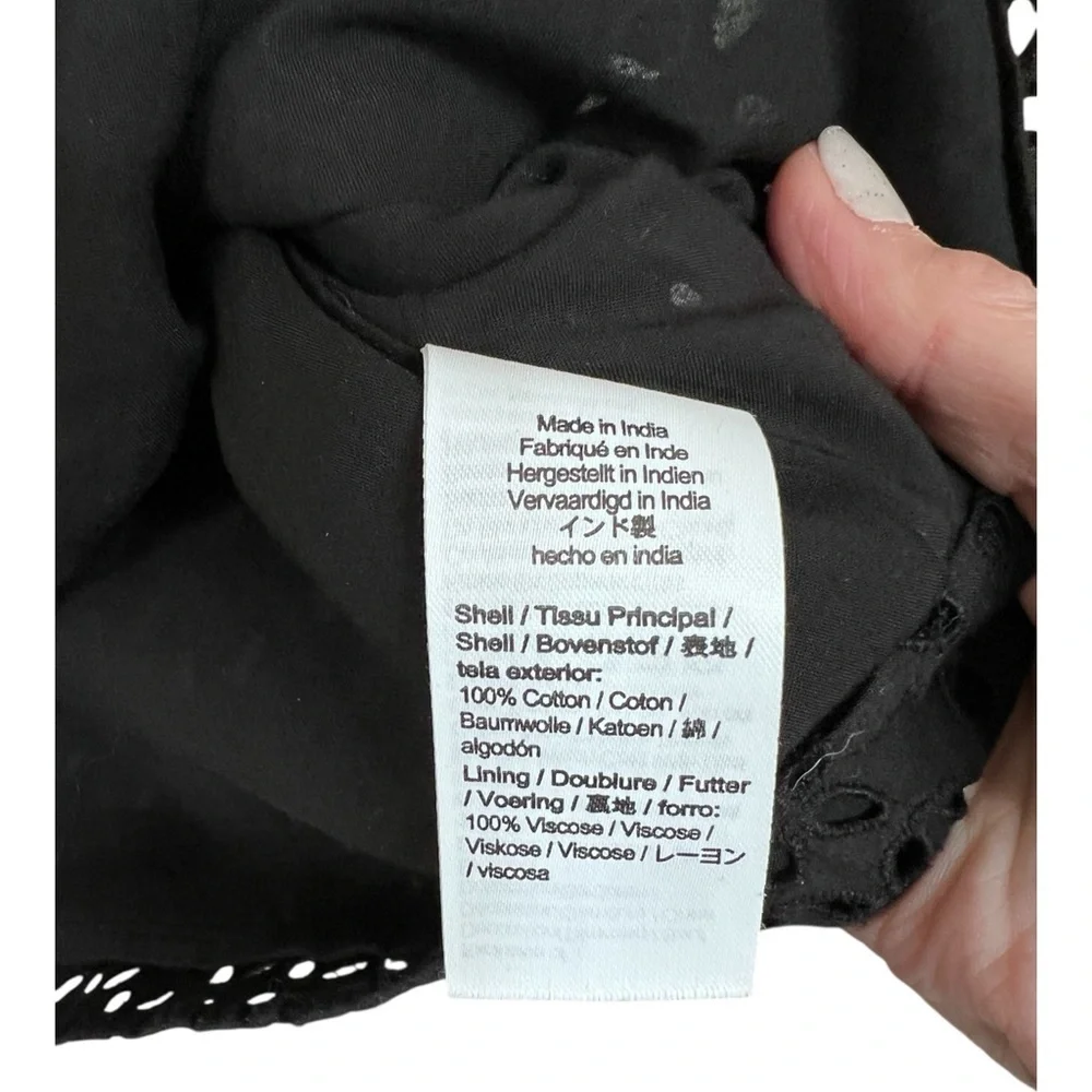 J. Crew Black Eyelet Blouse